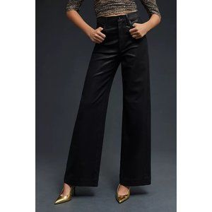 JOE'S JEANS The Mia Coated High Rise Wide Leg Jeans Sz 29 Black